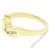 Image 3 : Unique 14K Yellow Gold 0.24 ctw Round Brilliant Cut Diamond V Channel Band Ring