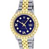 Image 1 : Rolex Mens 2 Tone Blue VS 4 ctw Beadset Diamond Datejust Wristwatch with Rolex B