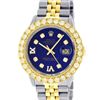 Image 2 : Rolex Mens 2 Tone Blue VS 4 ctw Beadset Diamond Datejust Wristwatch with Rolex B