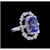 Image 1 : 5.87 ctw Tanzanite and Diamond Ring - 14KT White Gold