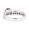 Image 3 : 0.89 ctw Sapphire and Diamond Ring - 18KT White Gold