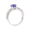 Image 4 : 0.89 ctw Sapphire and Diamond Ring - 18KT White Gold