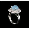 Image 4 : 14KT White Gold 4.44 ctw Chrysoprase and Diamond Ring