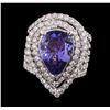 Image 2 : 18KT White Gold 6.53 ctw Tanzanite and Diamond Ring
