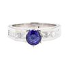 Image 2 : 1.76 ctw Sapphire And Diamond Ring - Platinum