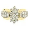 Image 1 : 14k Yellow & White Gold 1.51 ctw 33 Prong & Pave Set Round Diamond Cluster Ring