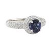 Image 1 : 1.94 ctw Sapphire and Diamond Ring - 18KT White Gold