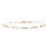 Image 1 : Pave Figaro Bracelet - 14KT Yellow Gold with Rhodium Plating