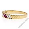 Image 2 : Vintage 18kt Yellow Gold 0.75 ctw Baguette Diamond and Ruby Band Ring