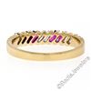 Image 4 : Vintage 18kt Yellow Gold 0.75 ctw Baguette Diamond and Ruby Band Ring