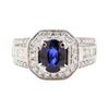 Image 2 : 2.51 ctw Blue Sapphire And Diamond Ring - 18KT White Gold