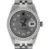 Image 2 : Rolex Mens Stainless Steel Slate Grey Lugs & Diamond Bezel Datejust Wristwatch