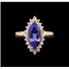 Image 2 : 2.50 ctw Tanzanite and Diamond Ring - 14KT Rose Gold