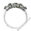 Image 5 : 18kt White Gold 1.36 ctw Alternating Round Diamond & Emerald Wedding Band Ring
