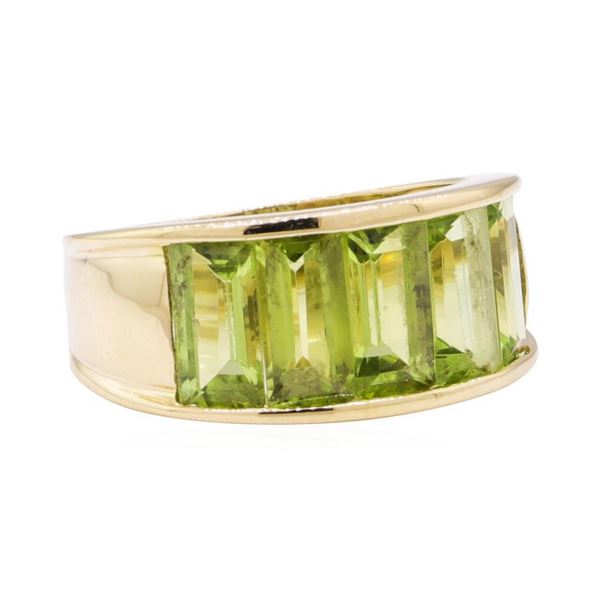 4.50 ctw Peridot Ring - 14KT Yellow Gold