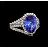 Image 1 : 18KT White Gold 3.44 ctw Tanzanite and Diamond Ring