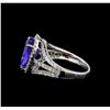 Image 3 : 18KT White Gold 3.44 ctw Tanzanite and Diamond Ring