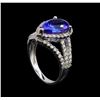 Image 4 : 18KT White Gold 3.44 ctw Tanzanite and Diamond Ring