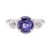 Image 2 : 2.08 ctw Blue Sapphire and Diamond Ring - 14KT White Gold