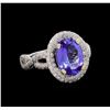 Image 1 : 14KT White Gold 2.81 ctw Tanzanite and Diamond Ring