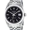 Image 1 : Rolex Mens Stainless Steel Black Index 36mm Datejust Wristwatch