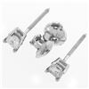 Image 4 : New 14K White Gold Princess Cut Solitaire Stud Earrings