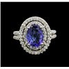 Image 2 : 2.22 ctw Tanzanite and Diamond Ring - 14KT White Gold