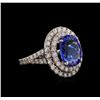Image 1 : 14KT White Gold 5.56 ctw Tanzanite and Diamond Ring