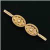 Image 1 : French Antique Victorian 18K Yellow Gold Detailed Dual Button Bar Pin Brooch