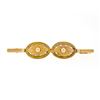 Image 2 : French Antique Victorian 18K Yellow Gold Detailed Dual Button Bar Pin Brooch