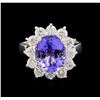 Image 2 : 14KT White Gold 3.80 ctw Tanzanite and Diamond Ring