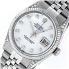 Image 2 : Rolex Mens Stainless Steel Mother Of Pearl Diamond Lugs 36MM Datejust Wristwatch