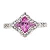 Image 2 : 1.48 ctw Marquise Brilliant Pink Sapphire And Triangle Shape Straight-Side Step