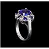 Image 4 : 3.65 ctw Tanzanite, Sapphire and Diamond Ring - 14KT White Gold