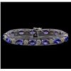 Image 1 : 14KT White Gold 17.16 ctw Tanzanite and Diamond Bracelet