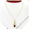 Image 3 : 14kt Yellow Gold Pear Cabochon Black Onyx Open Pendant Necklace