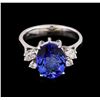 Image 2 : 3.05 ctw Tanzanite and Diamond Ring - 14KT White Gold