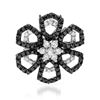 Image 1 : 18k White Gold 0.87CTW Diamond and Black Diamonds Pendant, (SI2-SI3/H-I)