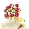 Image 4 : Designer 14k Two Tone Gold 2.60 ctw Vivid Blood Ruby & Diamond Cocktail Ring