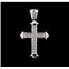 Image 1 : 3.00 ctw Diamond Cross Pendant - 14KT White Gold