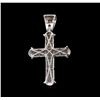 Image 2 : 3.00 ctw Diamond Cross Pendant - 14KT White Gold