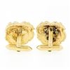 Image 6 : Vintage 14k Yellow Gold Large Detailed Diamond Eye Lion Head Swivel Cufflinks