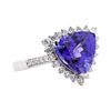 Image 1 : 5.92 ctw Tanzanite and Diamond Ring - Platinum