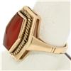 Image 2 : Vintage Russian 14kt Rose Gold Bezel Set Carnelian Hexagon Ring