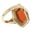 Image 8 : Vintage Russian 14kt Rose Gold Bezel Set Carnelian Hexagon Ring