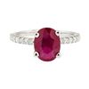 Image 2 : 2.38 ctw Glass Filled Natural Ruby and Diamond Ring - 14KT White Gold