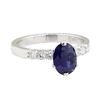 Image 1 : 2.07 ctw Sapphire and Diamond Ring - 14KT White Gold