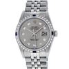 Rolex Mens Stainless Steel Gray Diamond & Sapphire 36MM Datejust Wristwatch