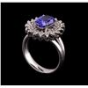 Image 4 : 2.60 ctw Tanzanite and Diamond Ring - 14KT White Gold