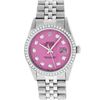 Image 3 : Rolex Stainless Steel Pink Diamond 36MM Oyster Perpetual Datejust Wristwatch